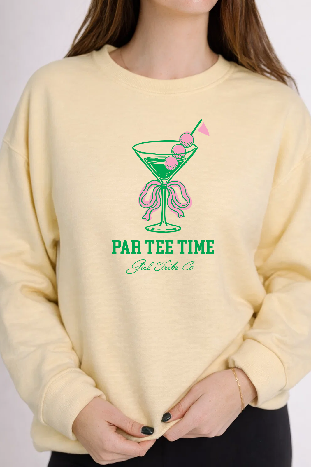 Par Tee Time Golf Crewneck in Yellow
