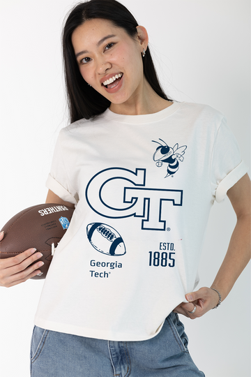 Georgia Tech Vintage Womens Letter Tee