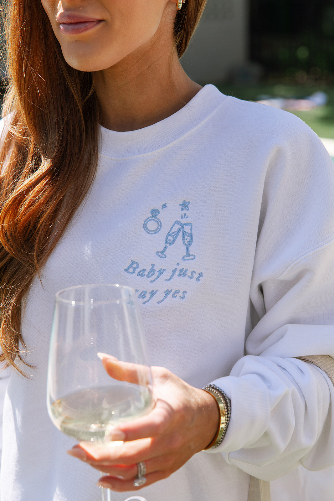 Baby Just Say Yes Sweatshirt- Girl Tribe Co. Bride Collection 