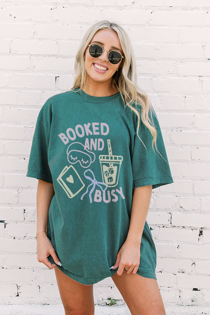 Booked And Busy Tee- Girl Tribe Co. Booktok and Coffee Club 