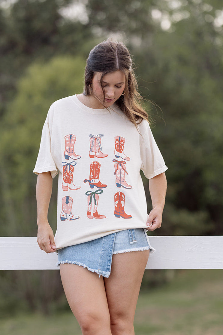 Boots and Bows Tee- Girl Tribe Co. Long Live Cowgirls 