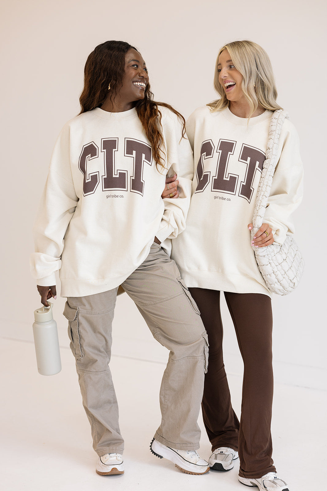 CLT Block Sweatshirt In Ivory- Girl Tribe Co. Charlotte Collection 