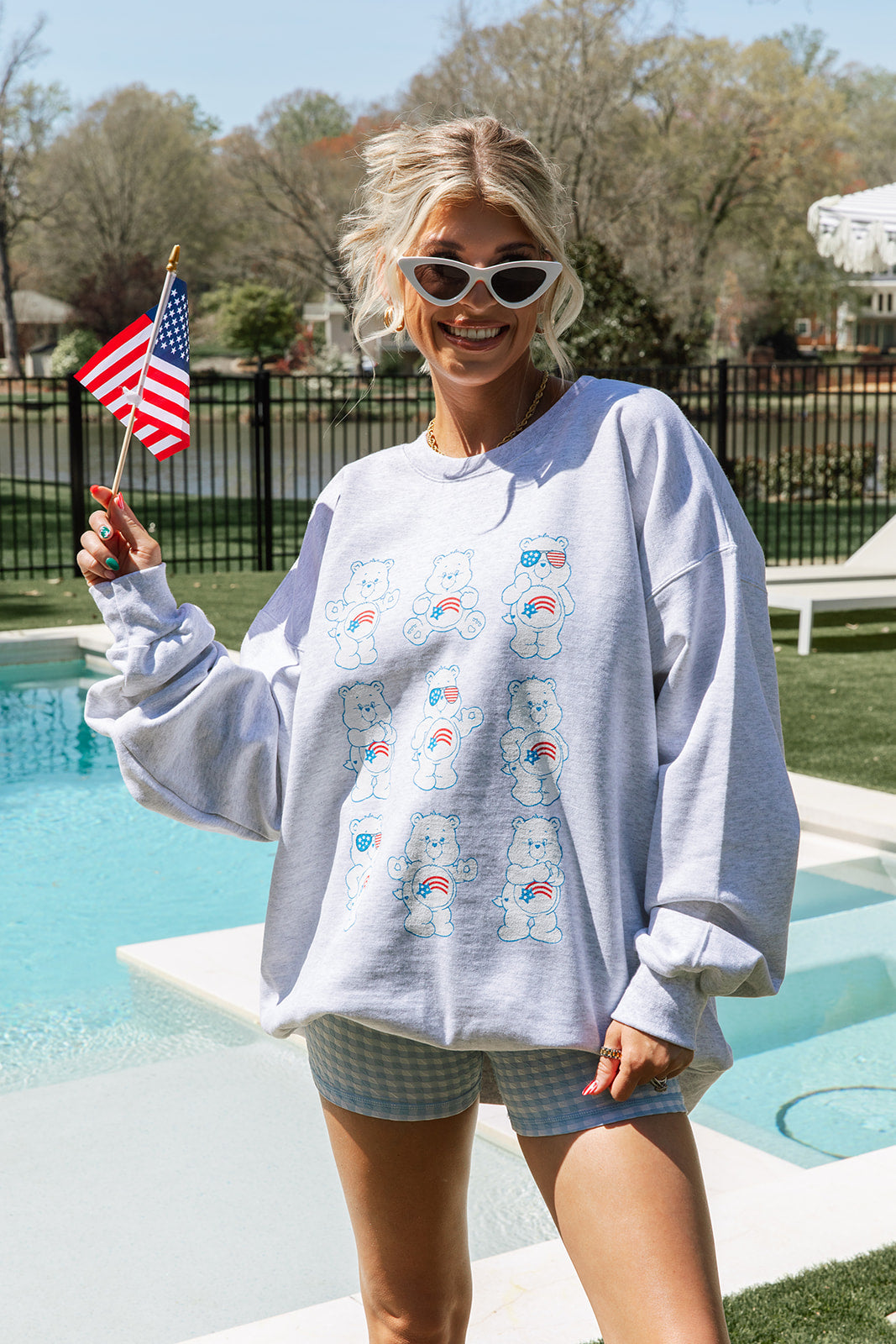 Care Bears Beary America Sweatshirt- Girl Tribe Co. Care Bears X Girl Tribe 