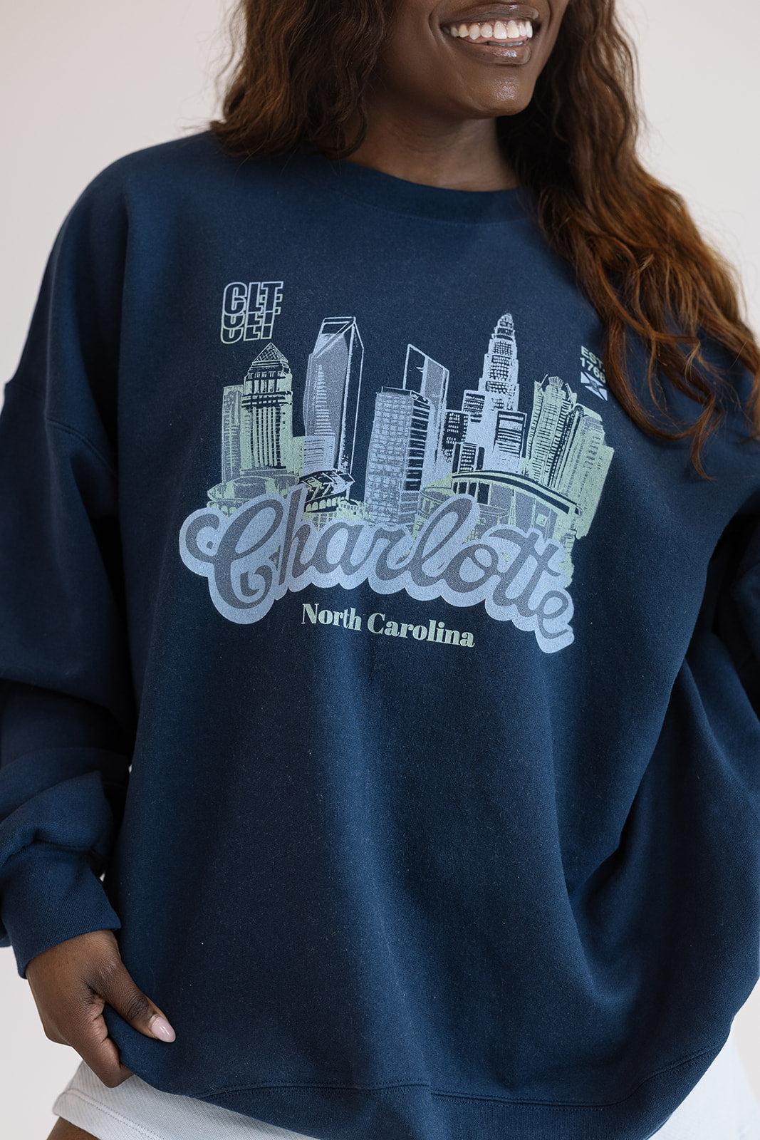 Charlotte Skyline Sweatshirt- Girl Tribe Co. Charlotte Collection 