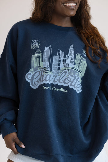 Charlotte Skyline Sweatshirt- Girl Tribe Co. Charlotte Collection 