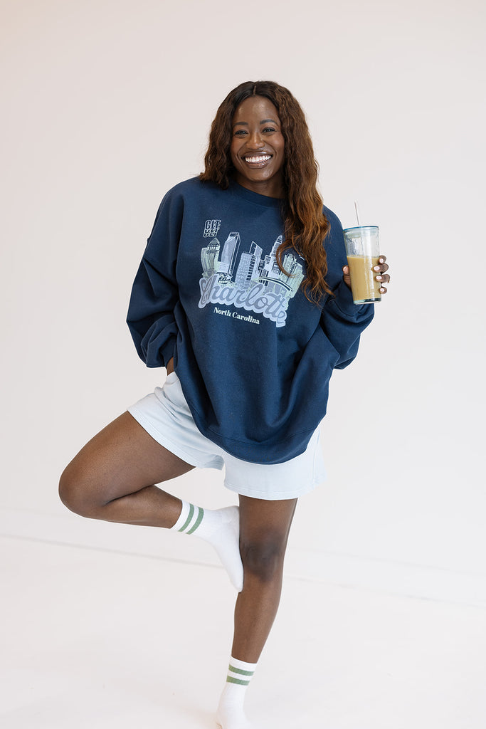 Charlotte Skyline Sweatshirt- Girl Tribe Co. Charlotte Collection 