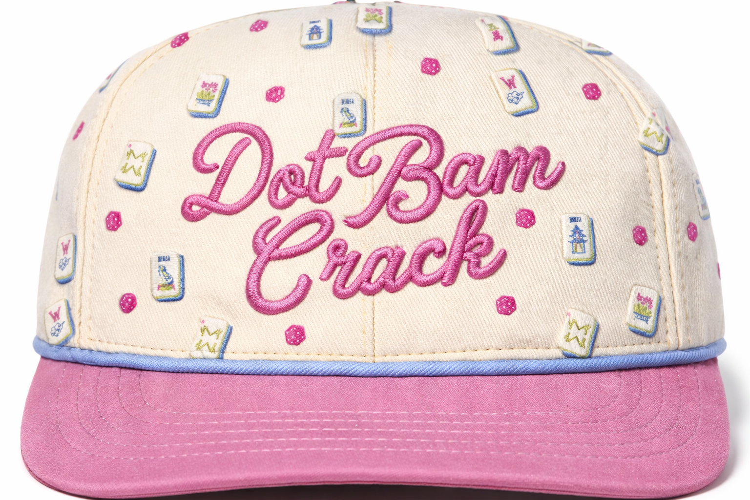 Dot Bam Crack Mahjong Pink Tile Hat