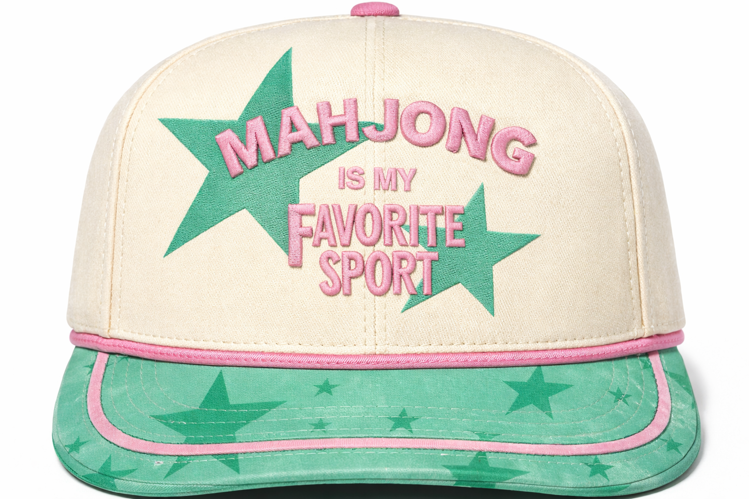 Pink Green Mahjong is my favorite sport hat cute womens mahj hat