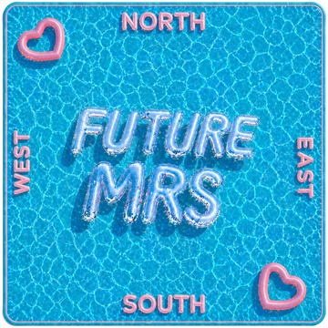 Future Mrs. Pool Bachelorette Bridal Mahjong Mat 33"x33"