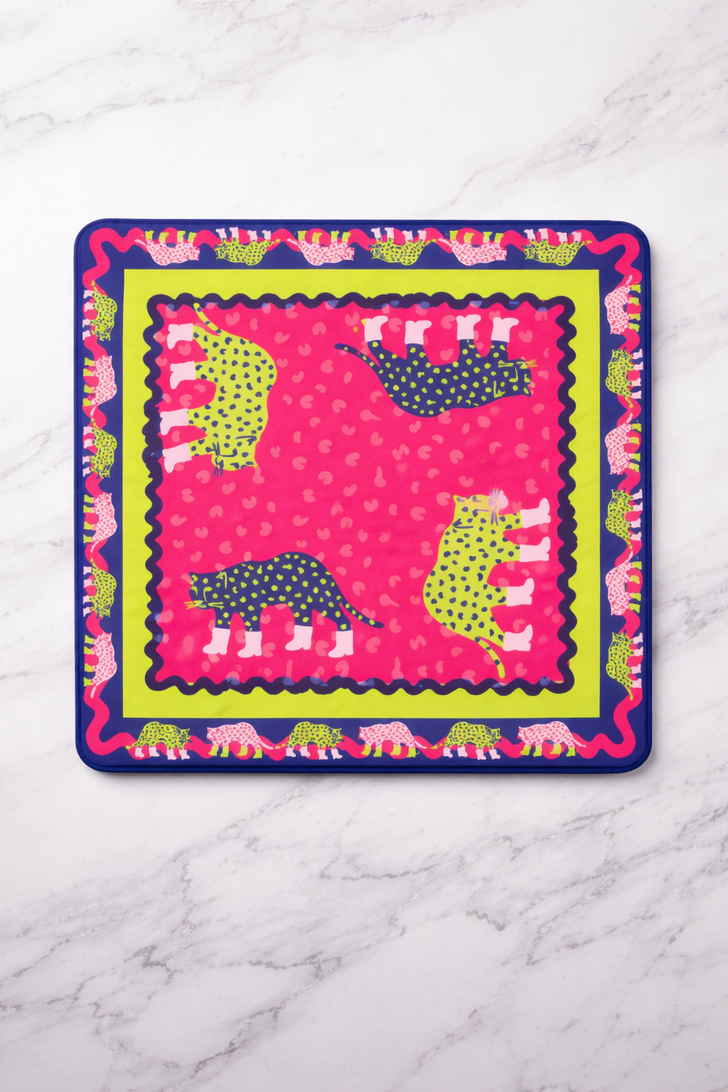 Mahjong Mat in Cheetah Print Boots 33"x33"