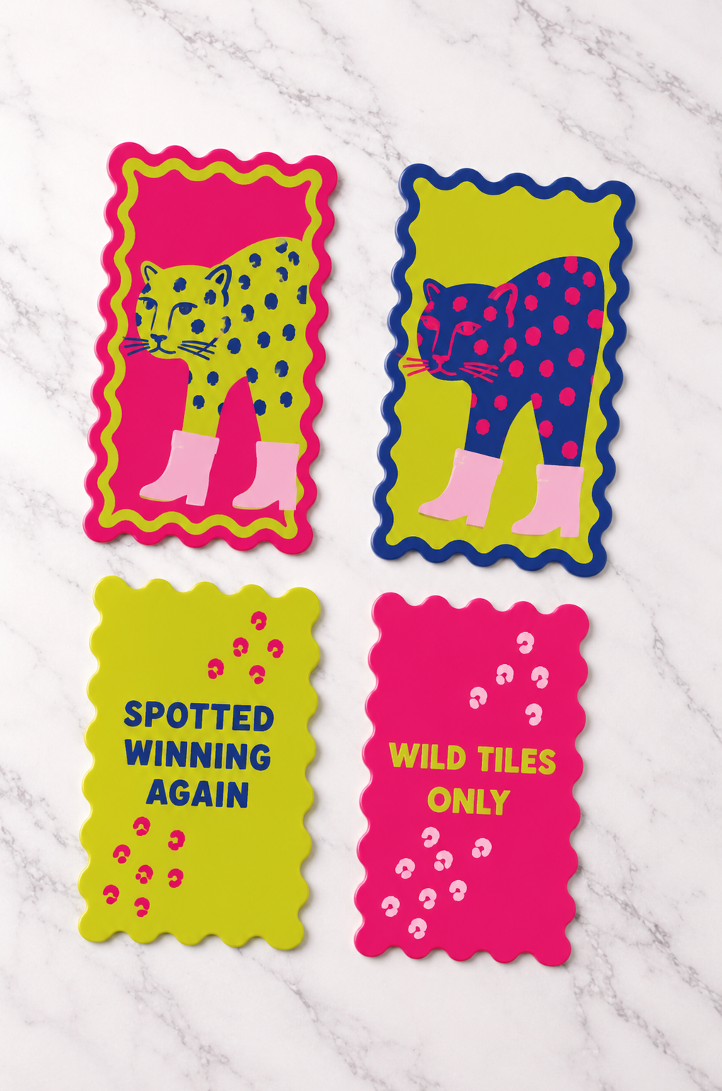 Cheetah Mahjong Shufflers Set of 2