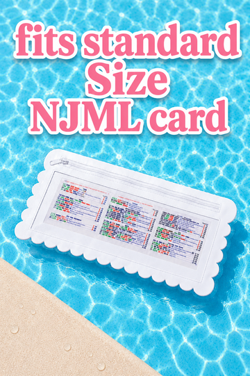 Splash-Proof Mahjong Card Holder for Pool Mahjong - White Scallops STANDARD SIZE