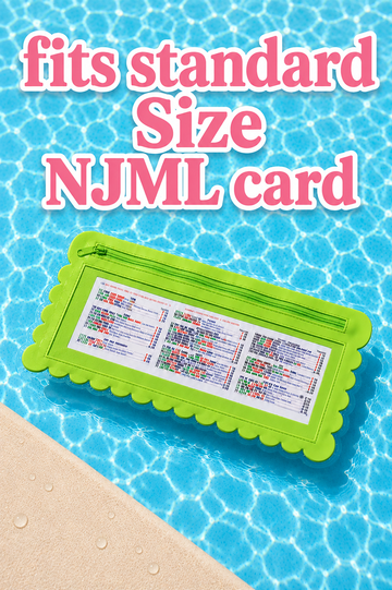 Splash-Proof Mahjong Card Holder for Pool Mahjong - Green Scallops STANDARD SIZE