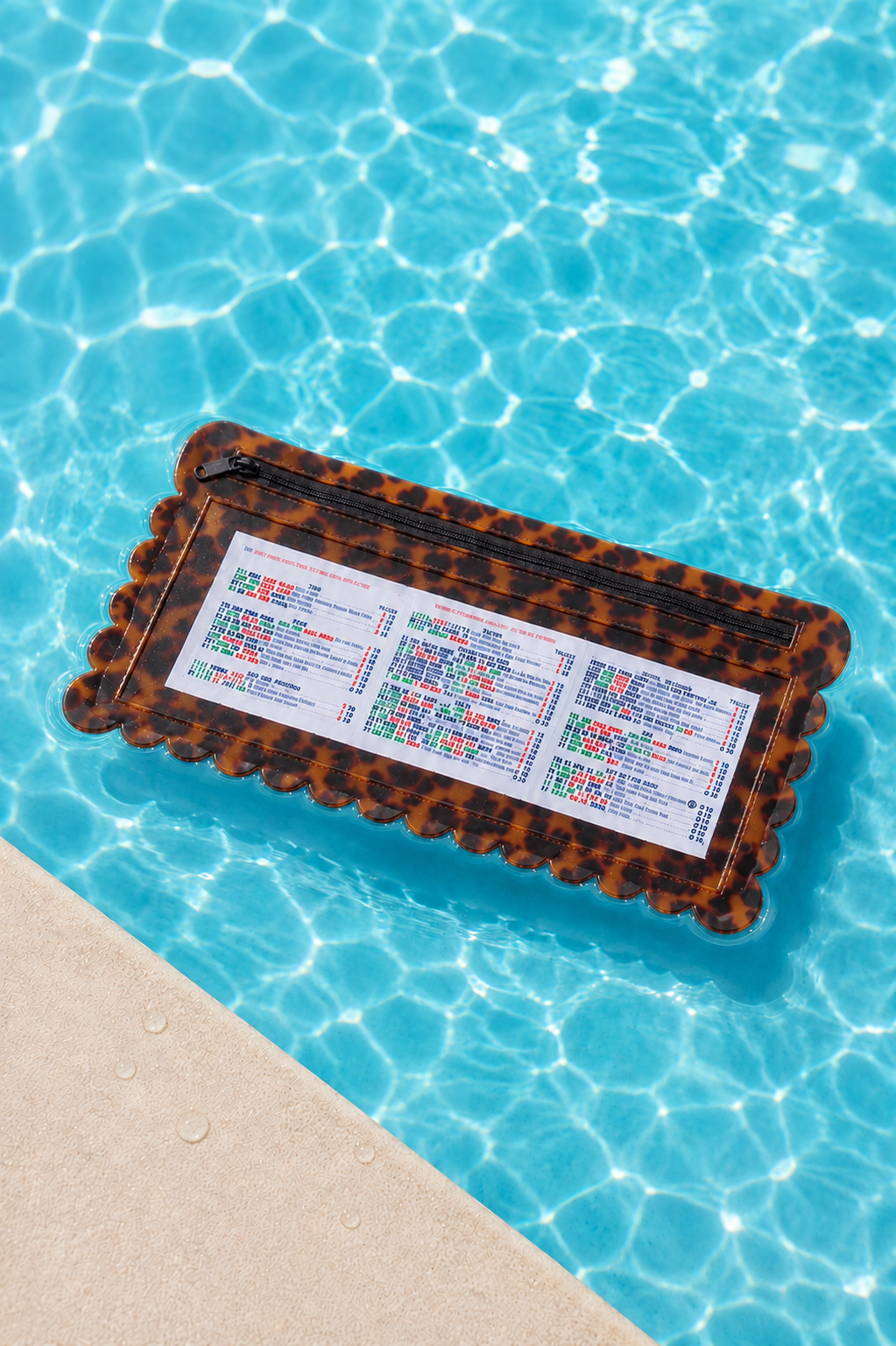 Splash-Proof Mahjong Card Holder for Pool Mahjong - Tortoise Scallops STANDARD SIZE