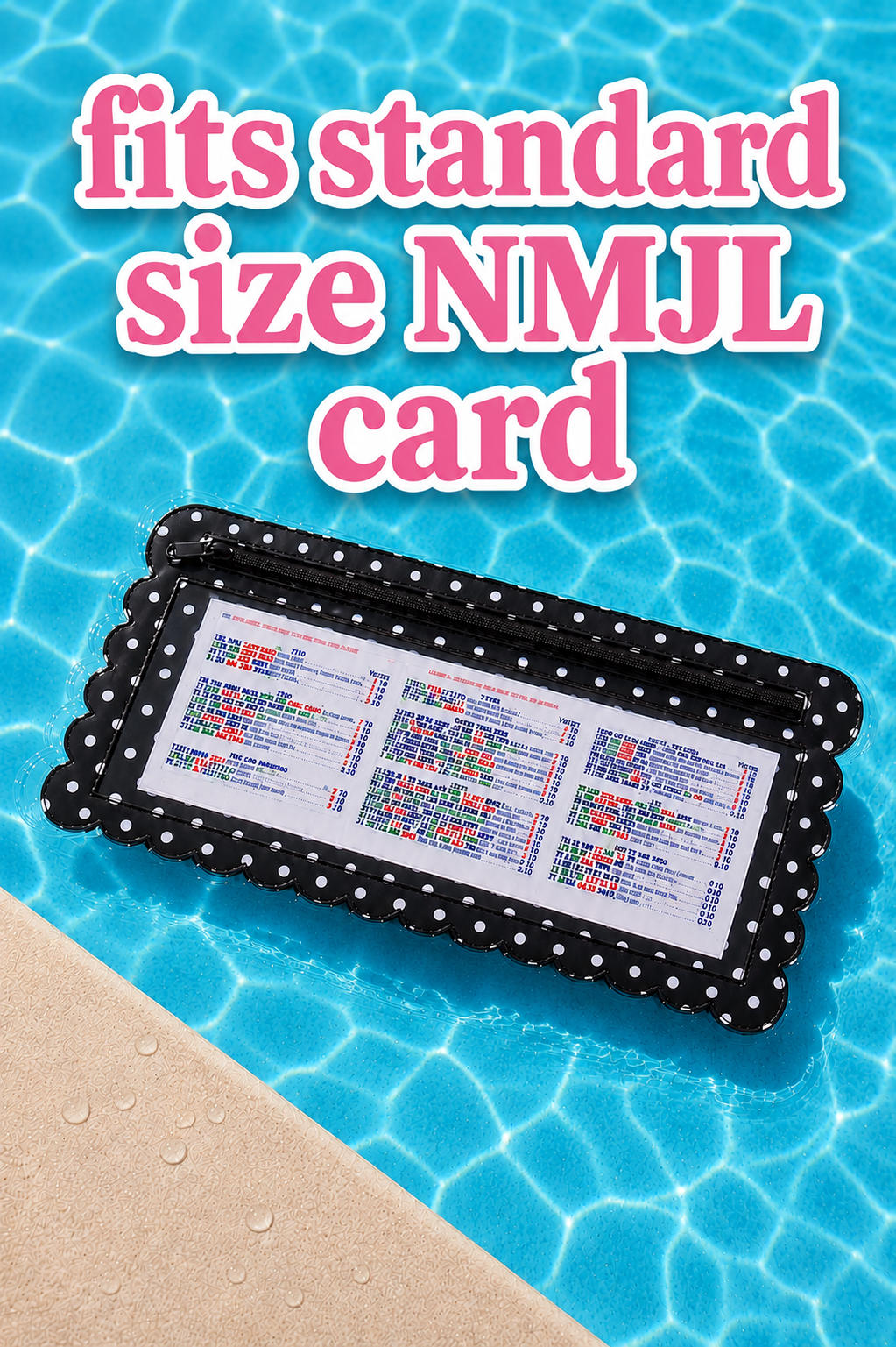 Splash-Proof Mahjong Card Holder for Pool Mahjong - Polka Dot Scallops STANDARD SIZE