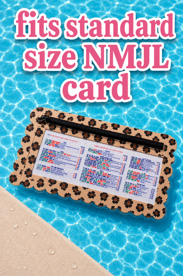 Splash-Proof Mahjong Card Holder for Pool Mahjong - Cheetah Scallops STANDARD SIZE
