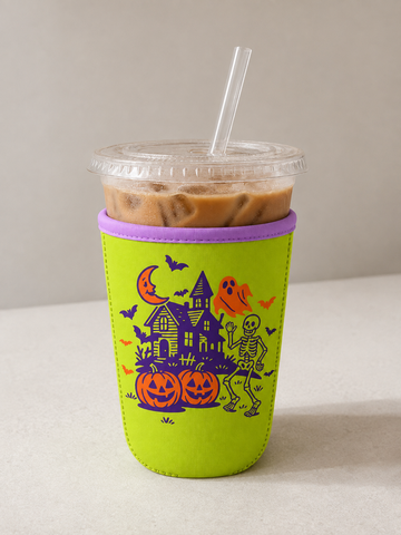 Iced Coffee Sleeve - Ghostly Mansion