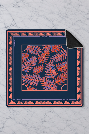Orange Greek Key Mahjong Mat 33"x33"