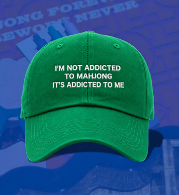 Mahjong is addicted to me hat in kelly green
