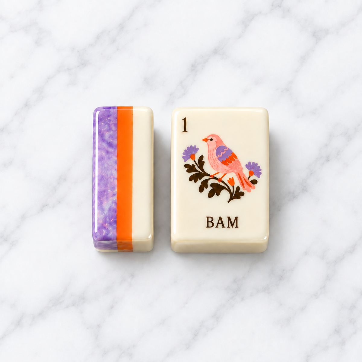Daydream Floral Lavender Acrylic Mahjong Tiles