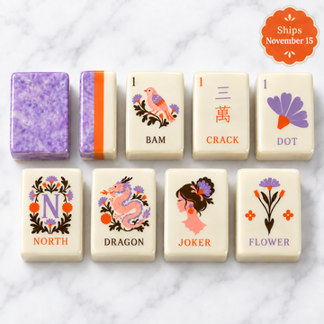 Daydream Floral Lavender Acrylic Mahjong Tiles