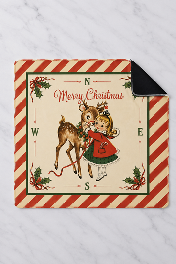 Vintage Christmas Holiday Mahjong Mat