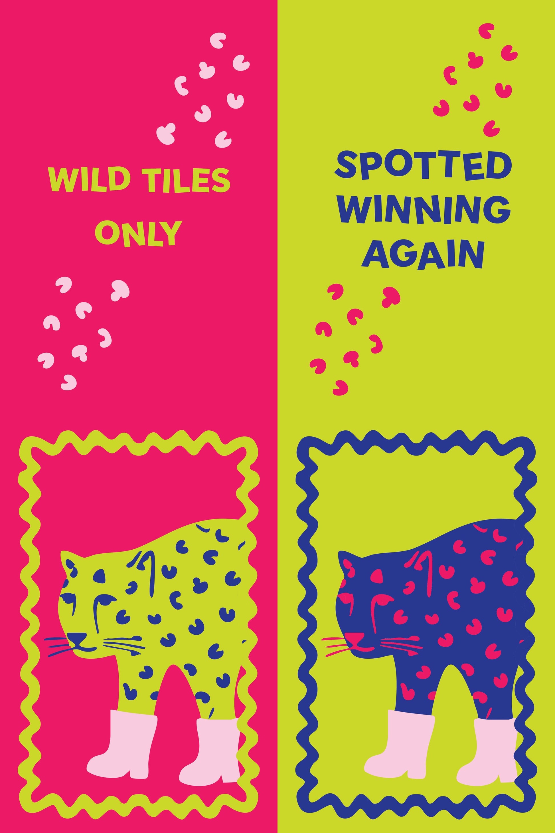 Cheetah Mahjong Shufflers Set of 2 - mockup grid