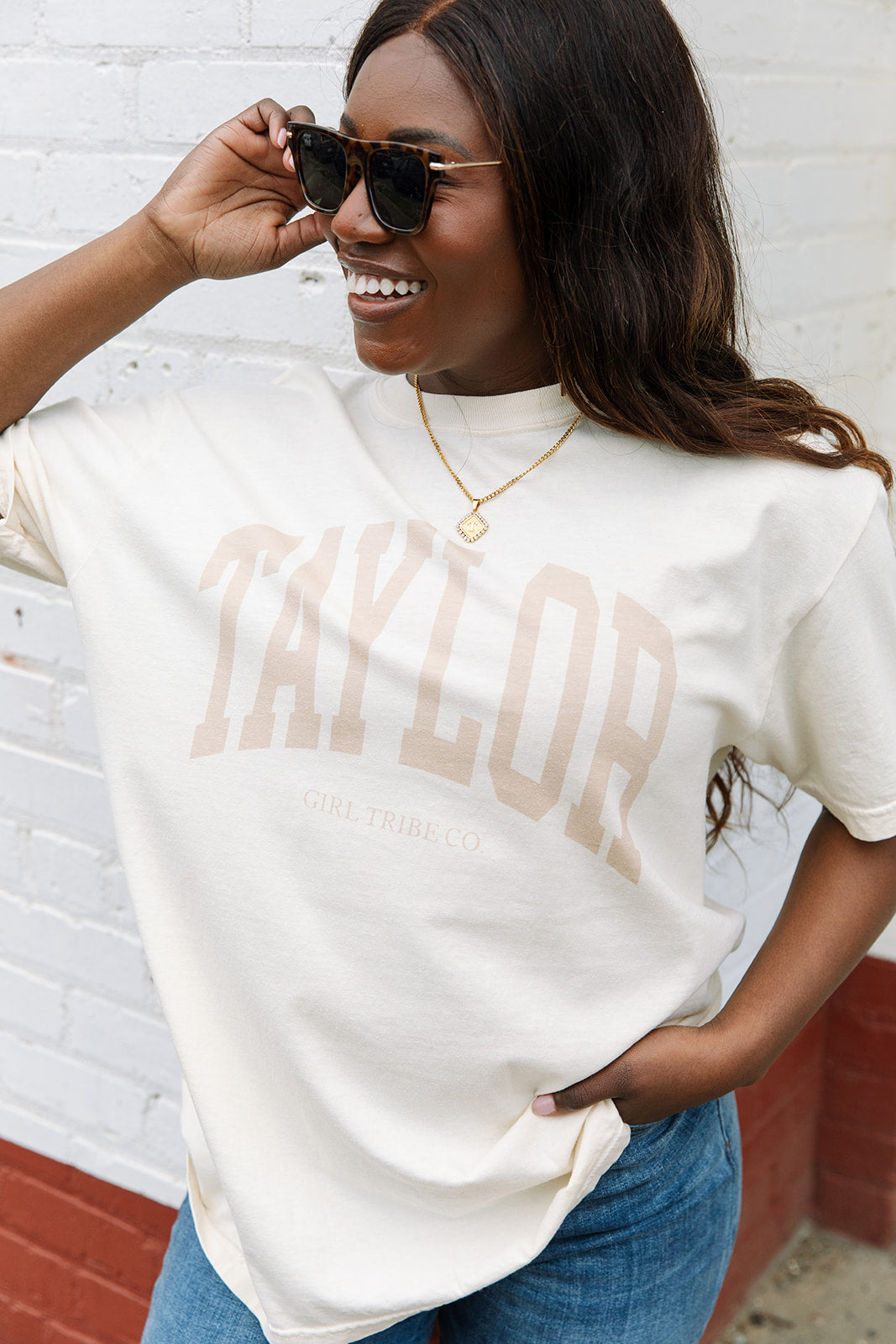 Taylor Block Tee in Ivory