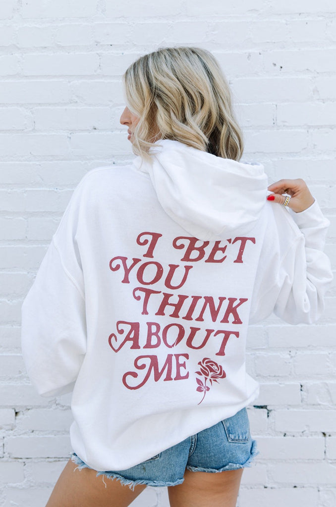 I Bet You Think About Me Hoodie - Girl Tribe Co. Miss Americana Collection