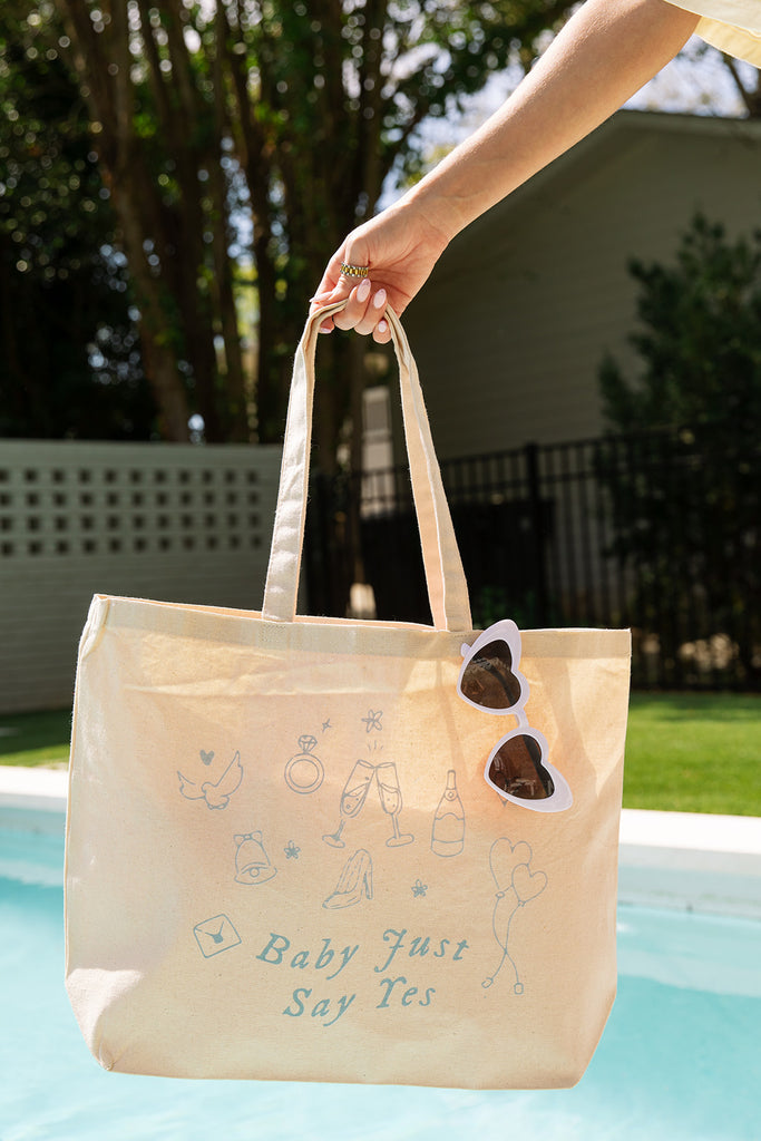 Bride and Bachelorette Collection - Baby Just Say Yes Tote - Girl Tribe Co. 
