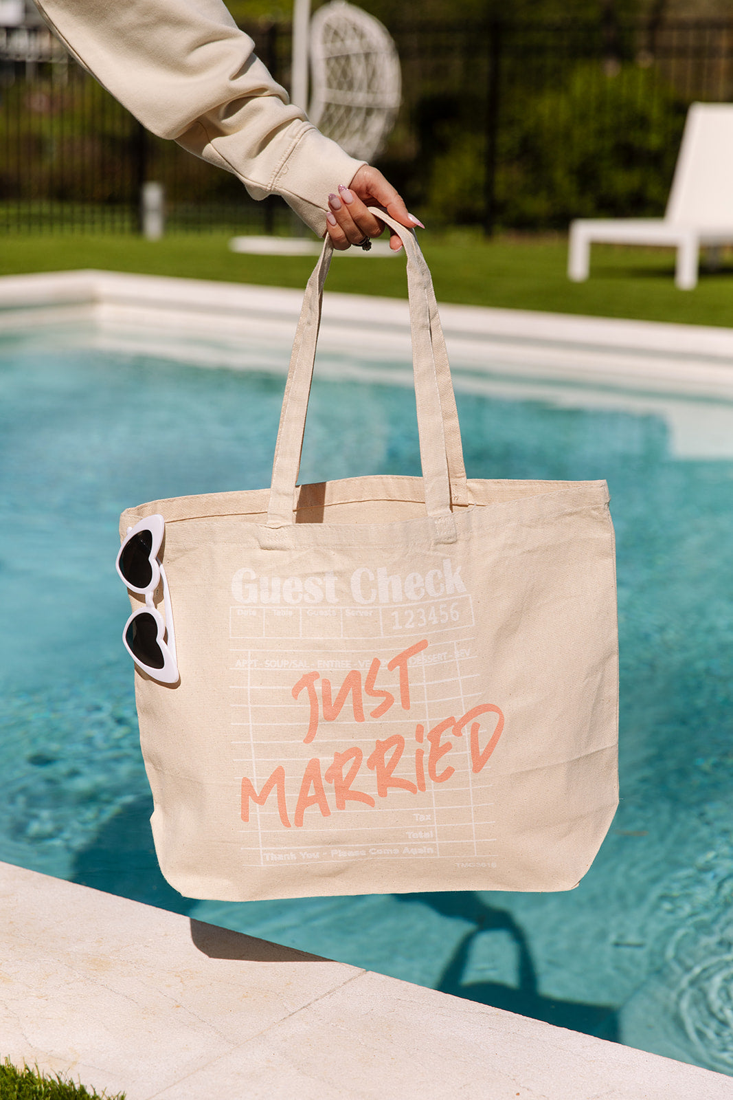 Just married beach bag on sale