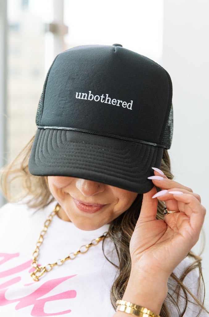 Laura Dadisman x Girl Tribe Co. Shop Kick Rocks Collection - Unbothered Trucker Hat in Black