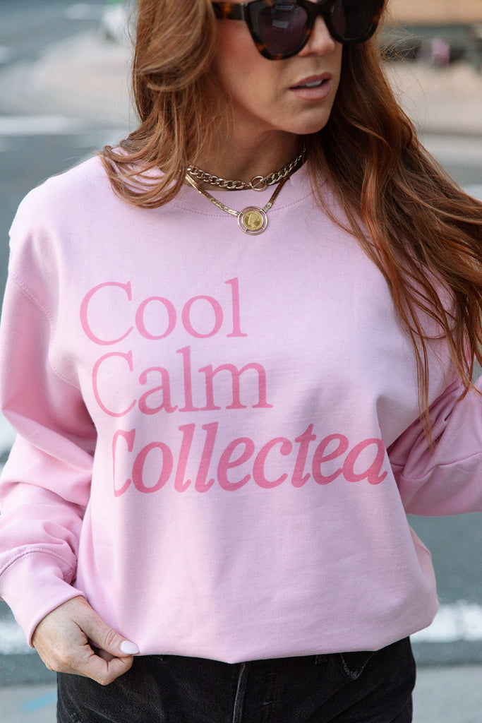 Laura Dadisman x Girl Tribe Co. Shop Kick Rocks Collection - Cool Calm Collected Sweatshirt in Pink