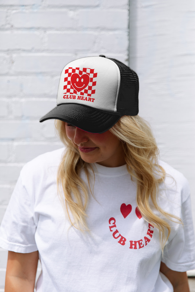 The HEARTest Yard - Club Heart Hat in Checkerboard - Girl Tribe Co.