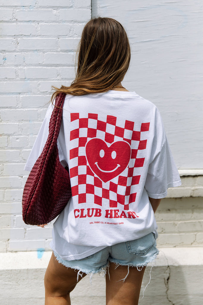 The HEARTest Yard - Club Heart Checkerboard Tee - Girl Tribe Co.