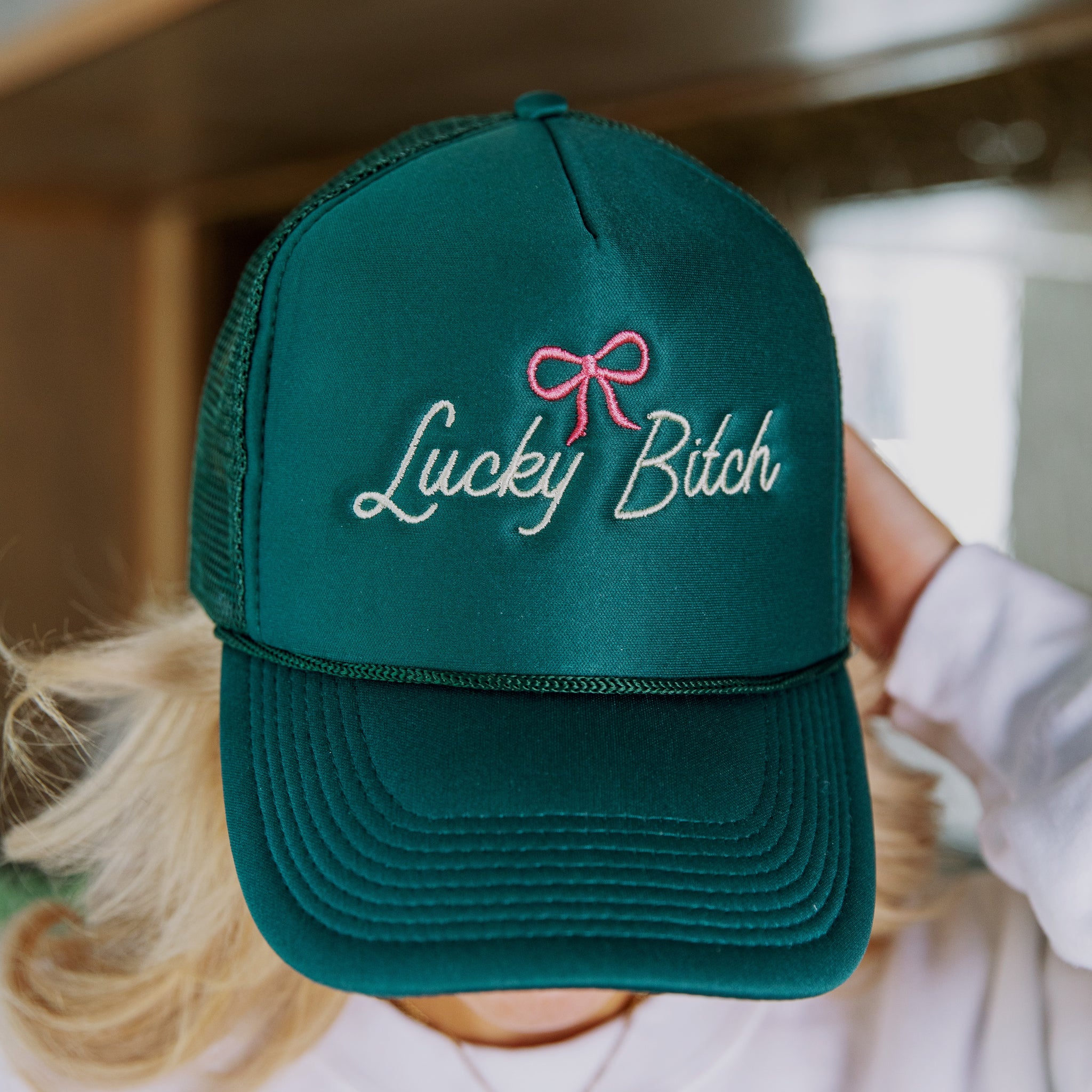 Lucky Bitch Bow Hat