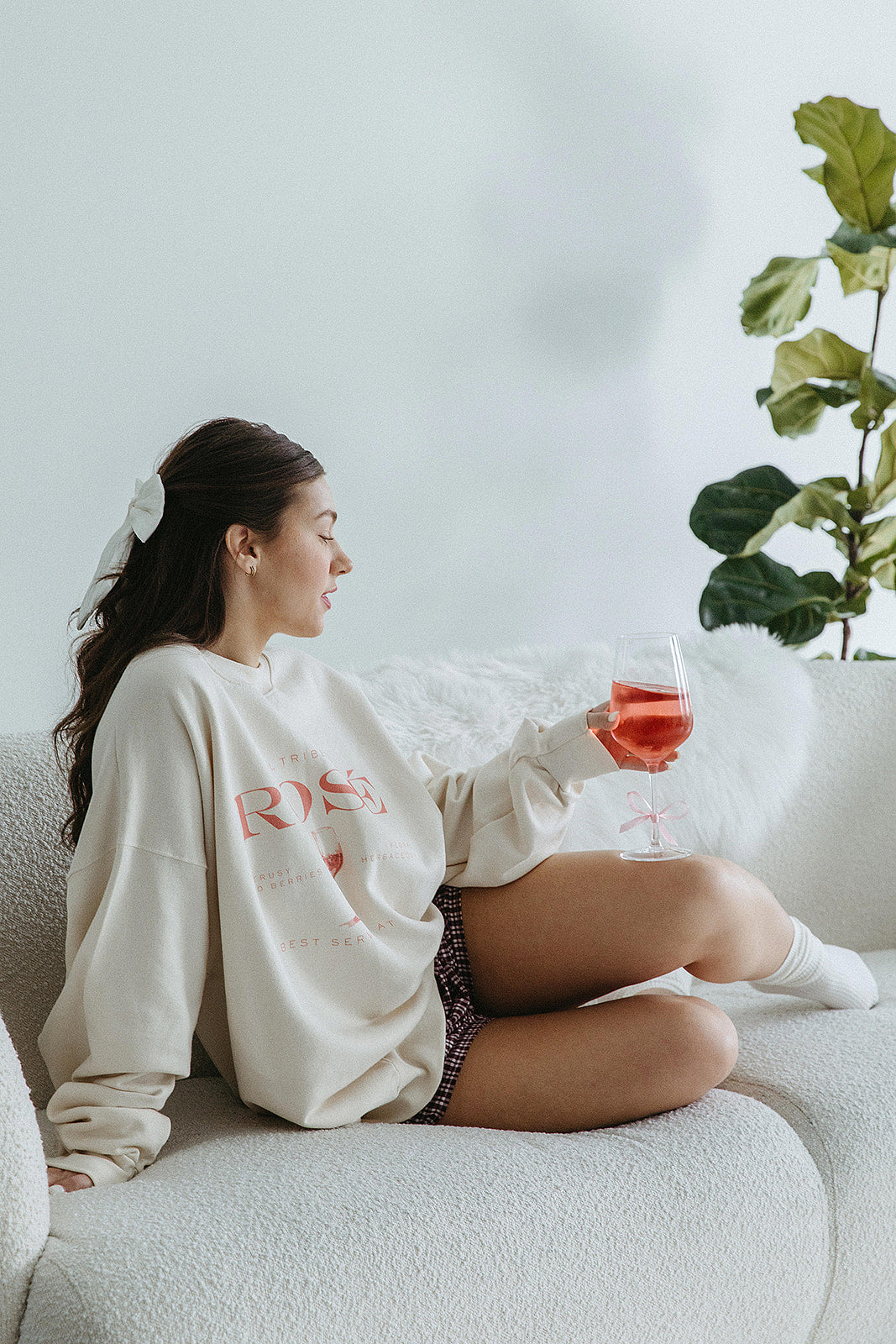Rose Sweatshirt In Ivory