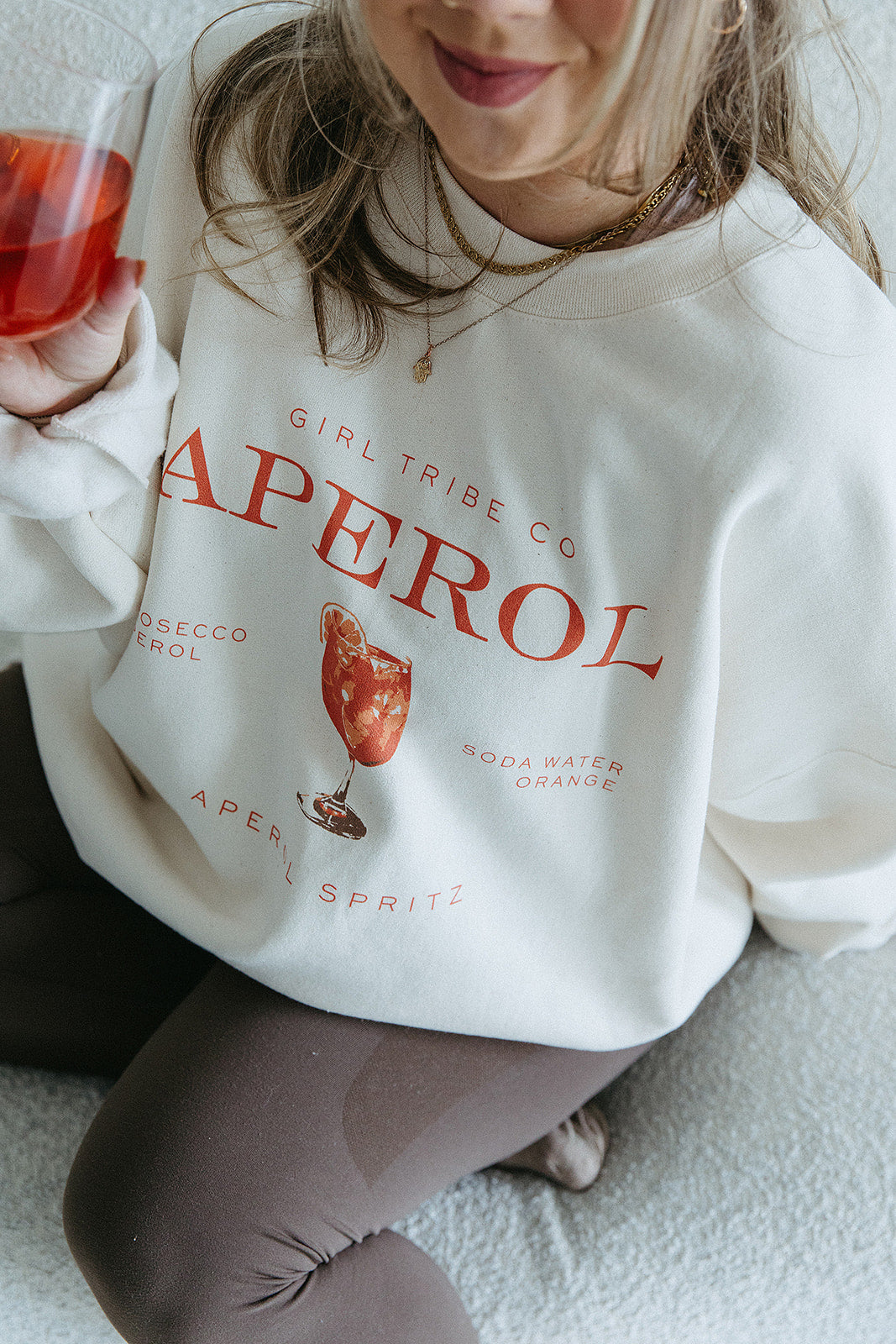 Aperol Spritz Sweatshirt In Ivory