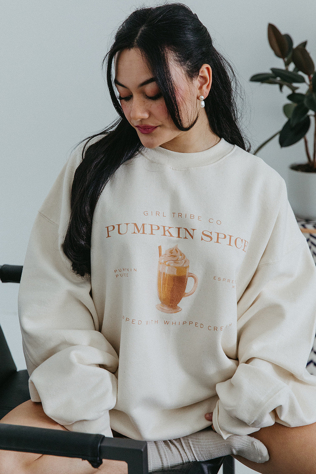 Pumpkin Spice Sweatshirt In Ivory