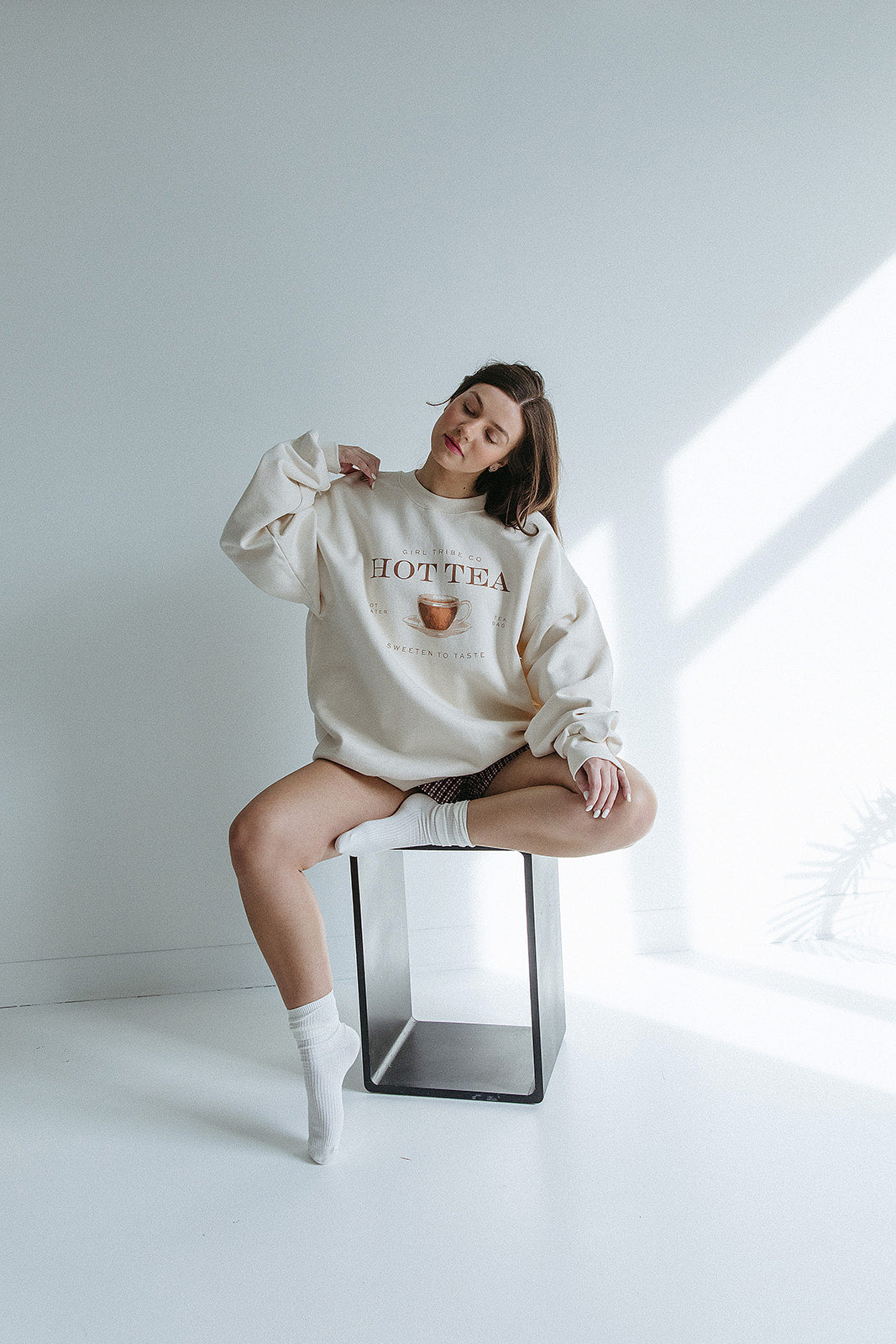 Hot Tea Sweatshirt In Ivory