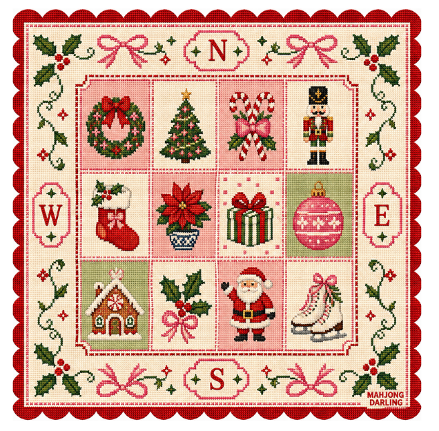 Christmas Needlepoint Mahjong Mat