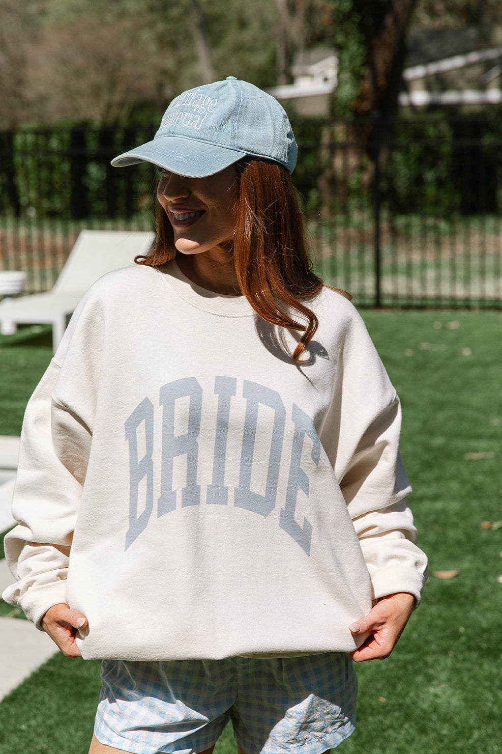 Classic Bride Sweatshirt In Ivory- Girl Tribe Co. Bride Collection 