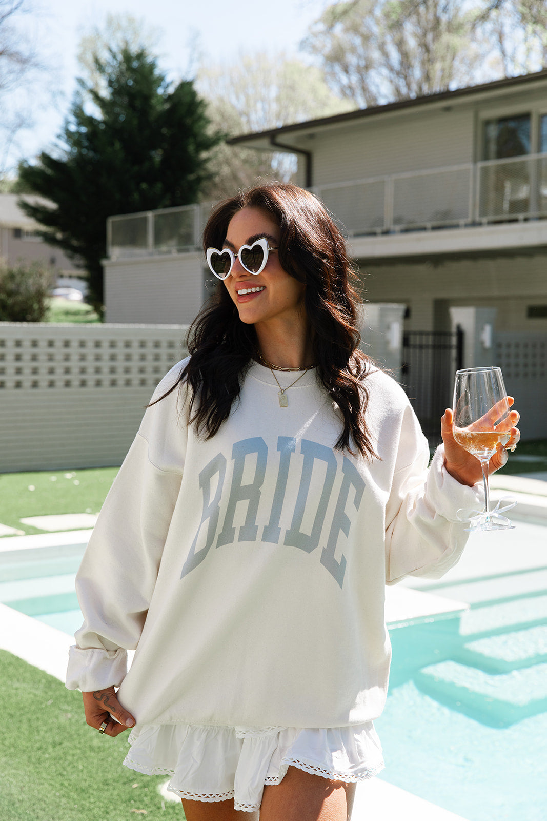 Classic Bride Sweatshirt In Ivory- Girl Tribe Co. Bride Collection 