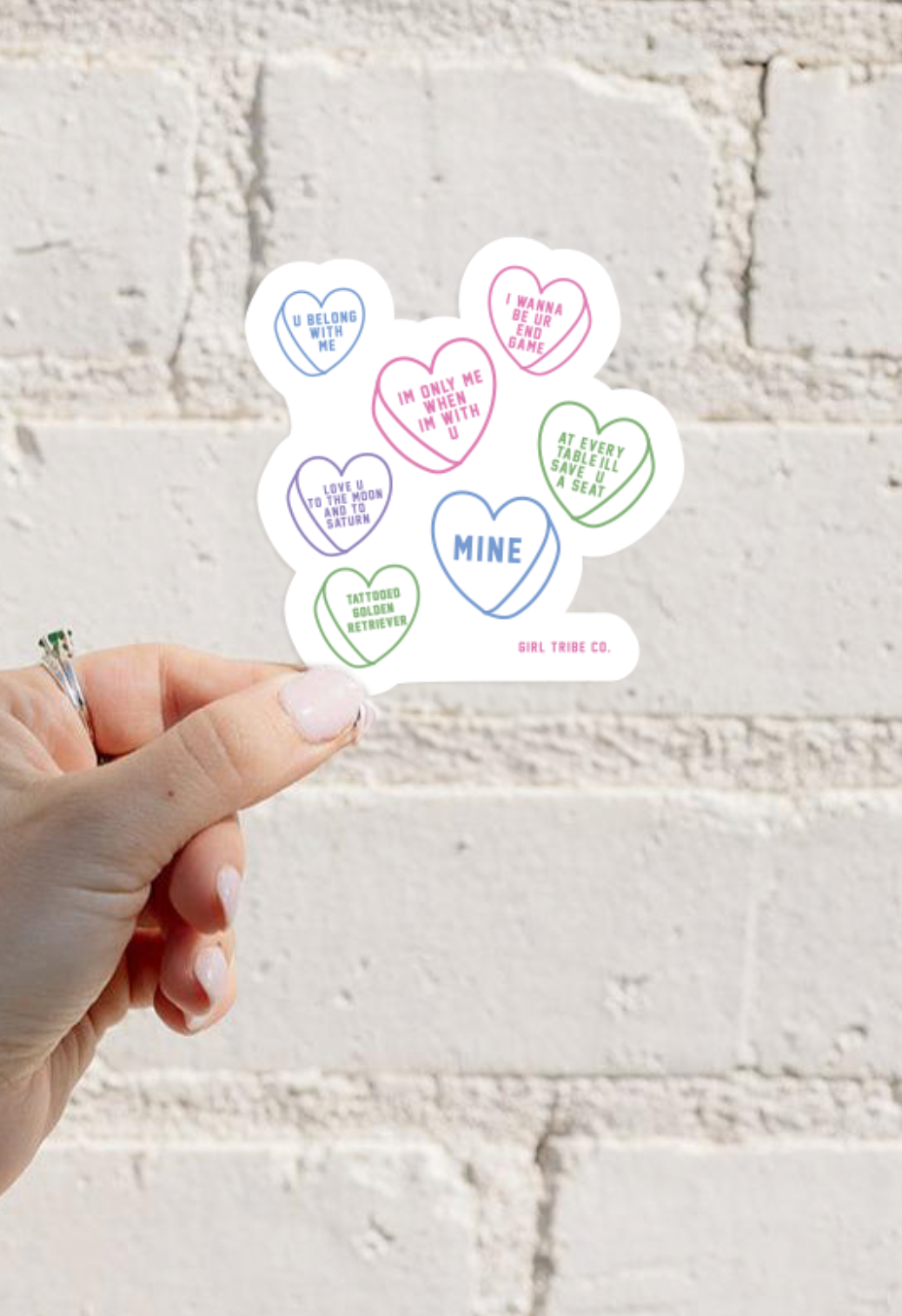 Conversational Hearts Sticker