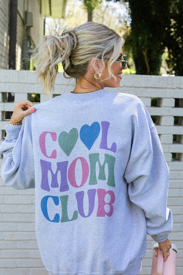 Cool Mom Club Sweatshirt In Stone- Girl Tribe Co. Cool Mom Club 