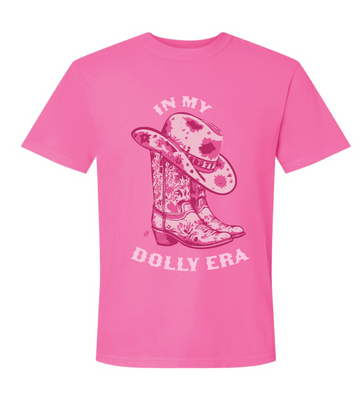 In My Dolly Era Boots Tee in Pink