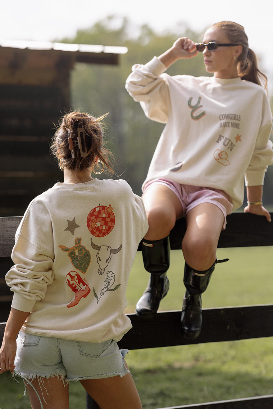 Cowgirls Have More Fun Sweatshirt- Girl Tribe Co. Long Live Cowgirls 