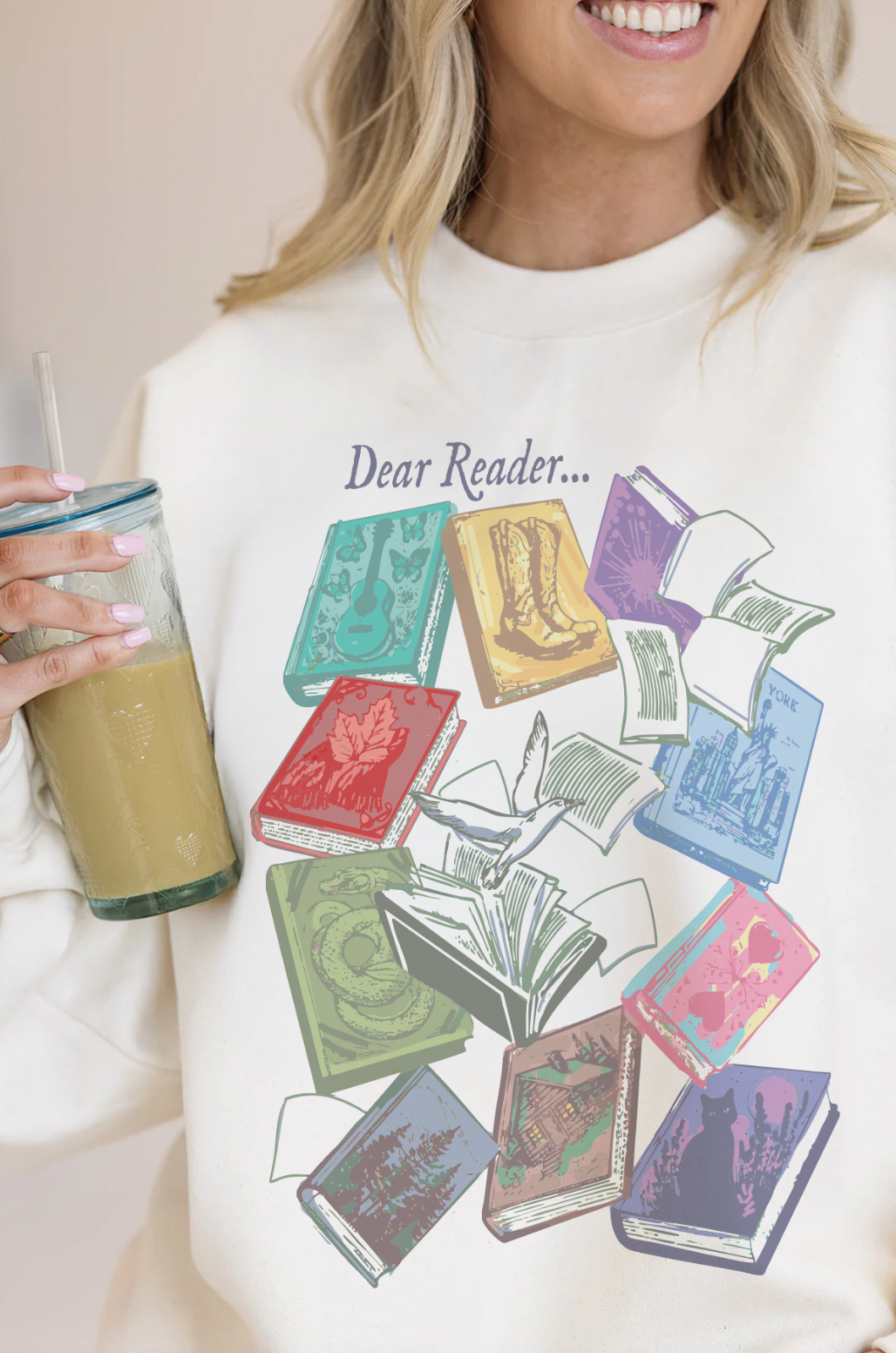 Dear Reader Sweatshirt- Girl Tribe Co. Booktok and Coffee Club 