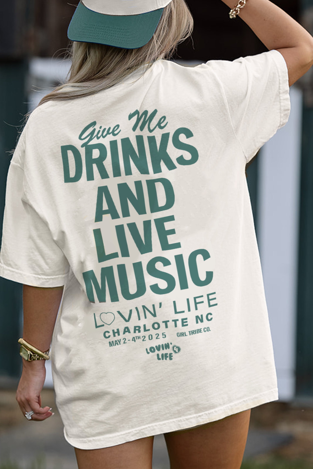 Drinks And Live Music Tee- Girl Tribe Co. Lovin' Life X Girl Tribe 