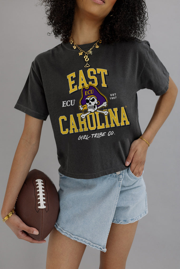 ECU DeePee The Pirate Classic Crop Tee- Girl Tribe Co. ECU X Girl Tribe 